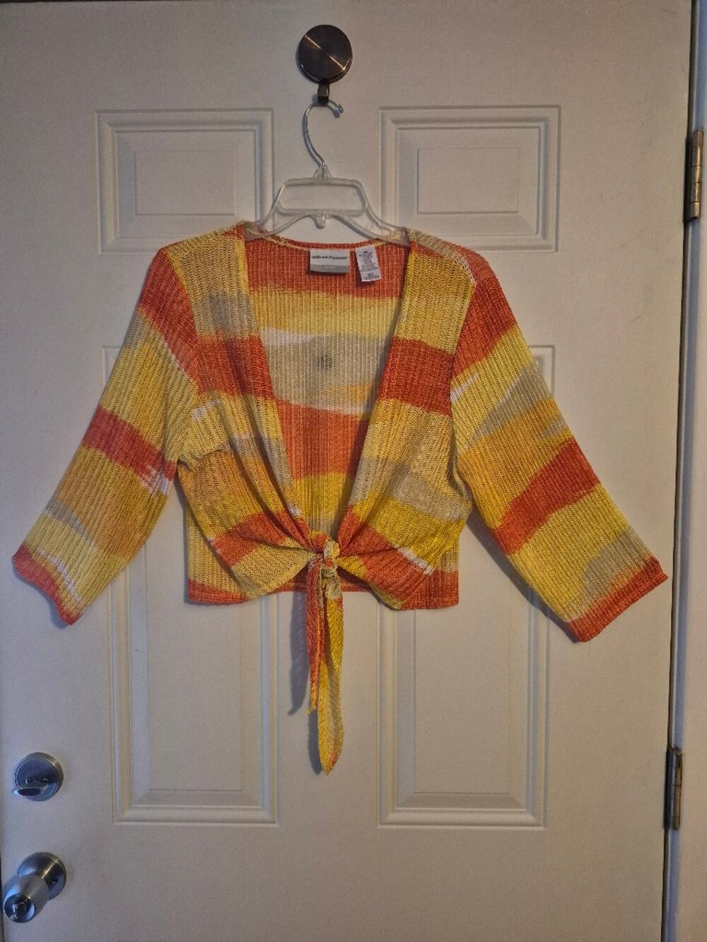 Cardigan,tie front. Alfred Dunner. Medium Petite, Fall colors.